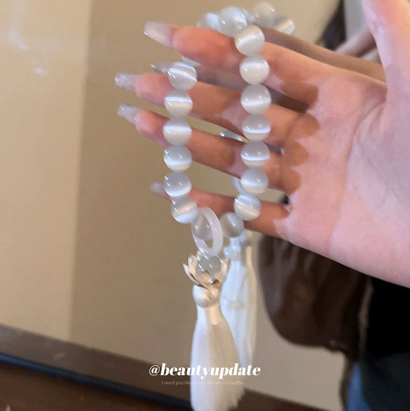 Opal Flower Tassel Bracelet Electroplated Women's Retro High Grade