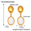 Opal Jewelry Set 316L Stainless Steel 18K Gold Electroplated Luxury Style