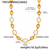 Opal Jewelry Set 316L Stainless Steel 18K Gold Electroplated Luxury Style