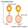 Opal Jewelry Set 316L Stainless Steel 18K Gold Electroplated Luxury Style