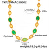 Opal Jewelry Set 316L Stainless Steel 18K Gold Electroplated Luxury Style