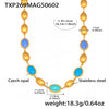 Opal Jewelry Set 316L Stainless Steel 18K Gold Electroplated Luxury Style