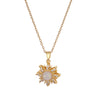 Opal Necklace Copper Mixed Gem Inlay Micropaved Zirconia Light Luxury Geometric Electroplated Ochain Women's Accessories