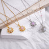 Opal Necklace Copper Mixed Gem Inlay Micropaved Zirconia Light Luxury Geometric Electroplated Ochain Women's Accessories