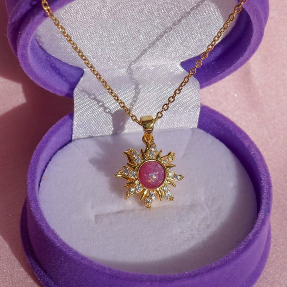 Opal Necklace Copper Zircon Geometric Literature And Art Style Micropaved Diamond