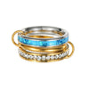 Opal Rings Stacking Style Geometric Titanium Steel Electroplated