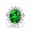Open Adjustable Copper Ring With Emerald Color Zircon Inlay Geometric Electroplated Wedding Ring For Women