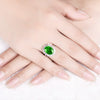 Open Adjustable Copper Ring With Emerald Color Zircon Inlay Geometric Electroplated Wedding Ring For Women