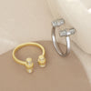 Open Adjustable Hammer Ring In Heart Shape Made Of Copper With Electroplating