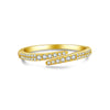 Open Adjustable S925 Sterling Silver Ring Fashionable Style Simple And Versatile With Row Diamonds Electroplated For Women And Unisex