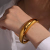Open Cshaped 316L Stainless Steel Bracelet Plated With Gold Simple Geometric Style For Women