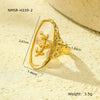 Open Ring Stainless Steel Ocean Series Scallop Starfish Adjustable Hand Jewelry Electroplated