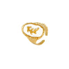 Open Ring Stainless Steel Ocean Series Scallop Starfish Adjustable Hand Jewelry Electroplated