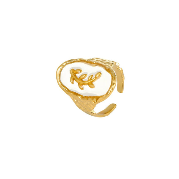Open Ring Stainless Steel Ocean Series Scallop Starfish Adjustable Hand Jewelry Electroplated