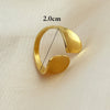 Open Ring Titanium Steel Heart Shape Electroplated 18K Gold Nonfading Natural Geometric Style Unisex