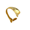 Open Ring Titanium Steel Heart Shape Electroplated 18K Gold Nonfading Natural Geometric Style Unisex