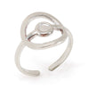 Open Ring 316L Stainless Steel Women's Geometric Four Leaf Clover Electroplated