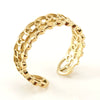 Open Ring 316L Stainless Steel Women's Geometric Four Leaf Clover Electroplated