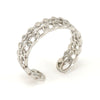Open Ring 316L Stainless Steel Women's Geometric Four Leaf Clover Electroplated