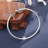 Open Round Bead Copper Bracelet For Women With Electroplated Finish Simple Fashion Geometric Thin Circle Hand Jewelry