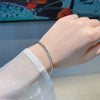 Open Round Bead Copper Bracelet For Women With Electroplated Finish Simple Fashion Geometric Thin Circle Hand Jewelry