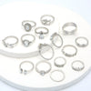 Open Water Drop Joint Ring Cut Out Heart Ring Jewelry Set Alloy Electroplated Drop Shape