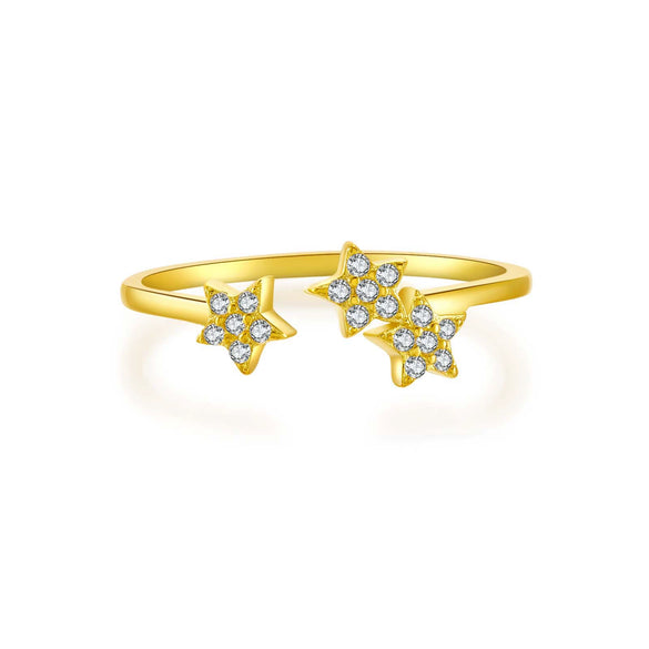 Opening Adjustable S925 Sterling Silver Ring With Electroplated Platinum Or 18K Gold Crown Design Fashion Jewelry For Women And Unisex