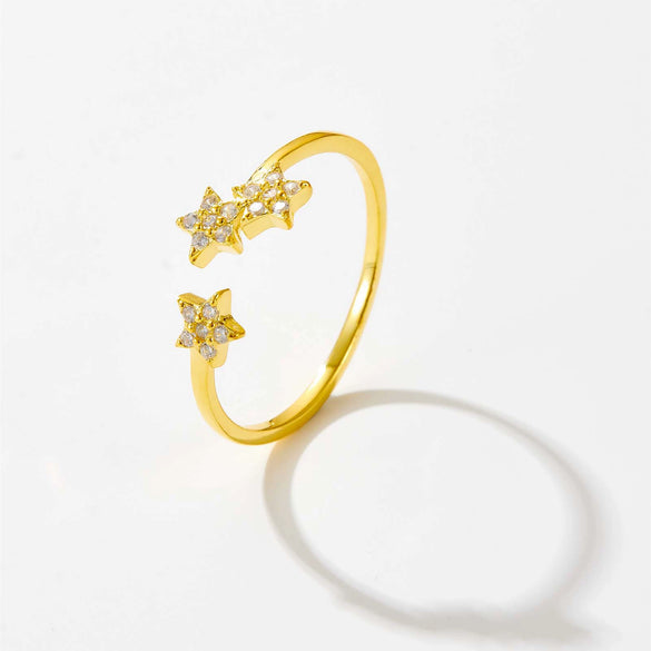 Opening Adjustable S925 Sterling Silver Ring With Electroplated Platinum Or 18K Gold Crown Design Fashion Jewelry For Women And Unisex