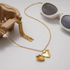 Opening And Closing Heart Titanium Steel And Stainless Steel Necklace With Geometric Pattern And Electroplating