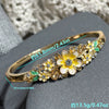 Openwork Enamel Flower Bangle With Plated Finish Elegant Decorative Jewelry Accessory
