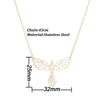 Origami Geometric Flying Bird Pendant Necklace In Stainless Steel With Electroplated Ochain For Women