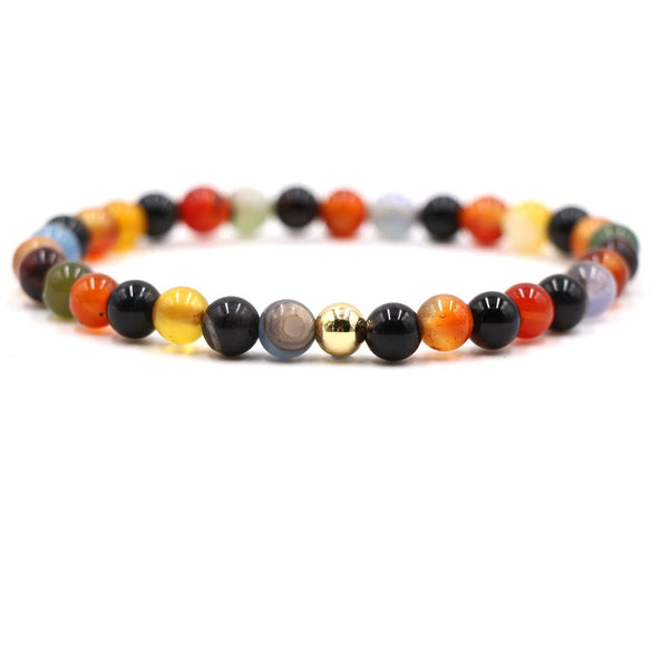 Original Design Copper Unisex Bracelet With 6Mm Natural Tiger Eye And Malachite Stone Beads Geometry Style
