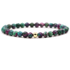 Original Design Copper Unisex Bracelet With 6Mm Natural Tiger Eye And Malachite Stone Beads Geometry Style