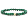 Original Design Copper Unisex Bracelet With 6Mm Natural Tiger Eye And Malachite Stone Beads Geometry Style