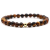 Original Design Copper Unisex Bracelet With 6Mm Natural Tiger Eye And Malachite Stone Beads Geometry Style