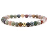 Original Design Copper Unisex Bracelet With 6Mm Natural Tiger Eye And Malachite Stone Beads Geometry Style
