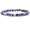 Original Design Copper Unisex Bracelet With 6Mm Natural Tiger Eye And Malachite Stone Beads Geometry Style