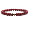 Original Design Copper Unisex Bracelet With 6Mm Natural Tiger Eye And Malachite Stone Beads Geometry Style