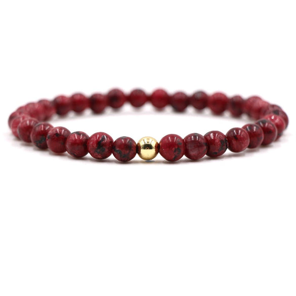 Original Design Copper Unisex Bracelet With 6Mm Natural Tiger Eye And Malachite Stone Beads Geometry Style