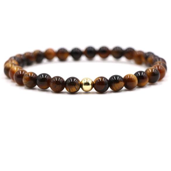 Original Design Copper Unisex Bracelet With 6Mm Natural Tiger Eye And Malachite Stone Beads Geometry Style