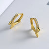 Original Design Minimalist Geometric Triangle Earrings In 925 Silver With Zircon Inlay Electroplated Ear Buckle For Women