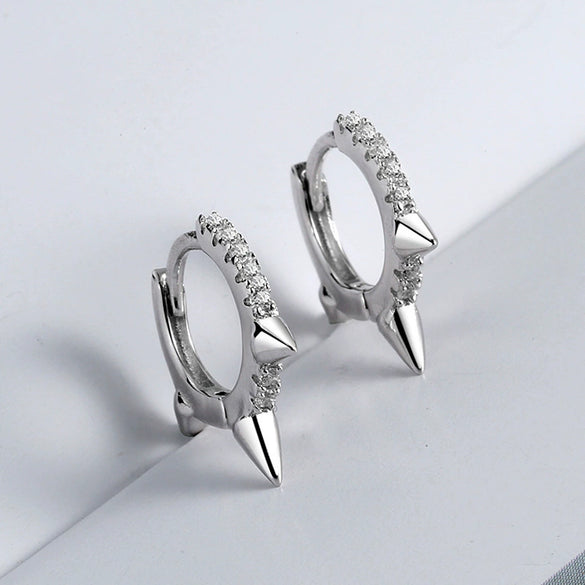 Original Design Minimalist Geometric Triangle Earrings In 925 Silver With Zircon Inlay Electroplated Ear Buckle For Women