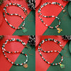 Ornament Christmas Necklace Glass Rice Bead Double Layer Stacked With Clavicle Chain Geometric Style