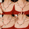 Ornament Christmas Necklace Glass Rice Bead Double Layer Stacked With Clavicle Chain Geometric Style