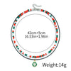 Ornament Christmas Necklace Glass Rice Bead Double Layer Stacked With Clavicle Chain Geometric Style