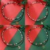 Ornament Christmas Necklace Glass Rice Bead Double Layer Stacked With Clavicle Chain Geometric Style