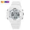Outdoor Sports Digital Electronic Watch Resin Case Silicone Strap Stainless Steel Clasp Round Dial