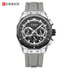 Outdoor Sports Multifunctional Men's Alloy Case Silicone Strap Round Dial Watch With Mineral Strengthened Glass Mirror And Pin Buckle