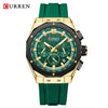 Outdoor Sports Multifunctional Men's Alloy Case Silicone Strap Round Dial Watch With Mineral Strengthened Glass Mirror And Pin Buckle