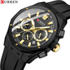 Outdoor Sports Multifunctional Men's Alloy Case Silicone Strap Round Dial Watch With Mineral Strengthened Glass Mirror And Pin Buckle